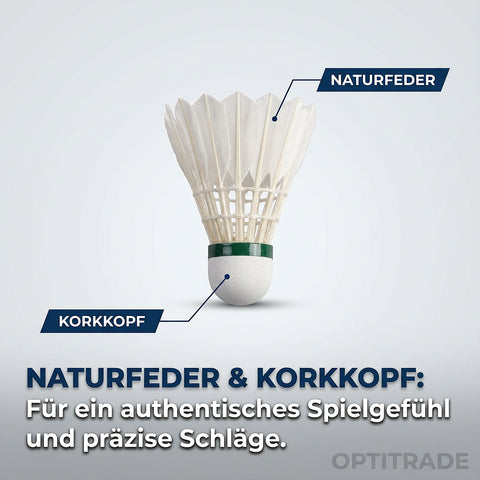 Naturfederbälle Speed 6-er Set