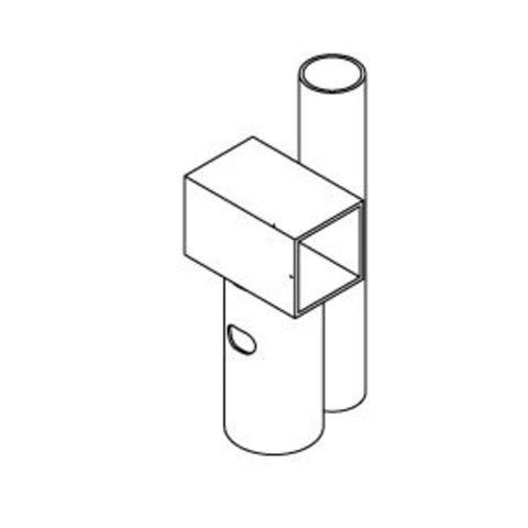 1 Rahmenverbinder mit Fangnetzstangen-Aufsatz (WB)