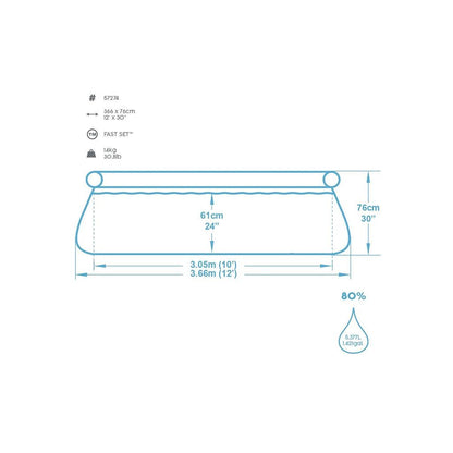 Fast Set Pool 366x76 cm mit Pumpe