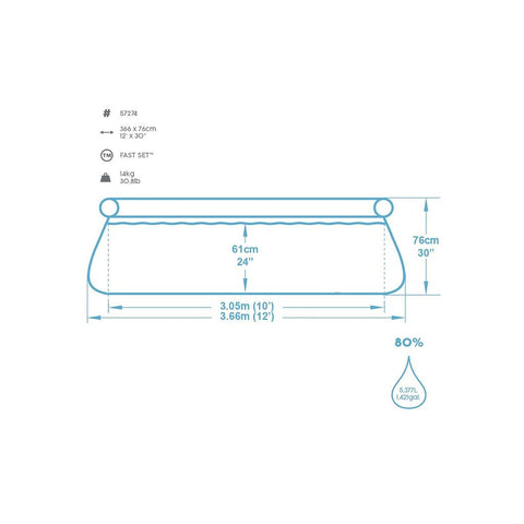Fast Set Pool 366x76 cm mit Pumpe