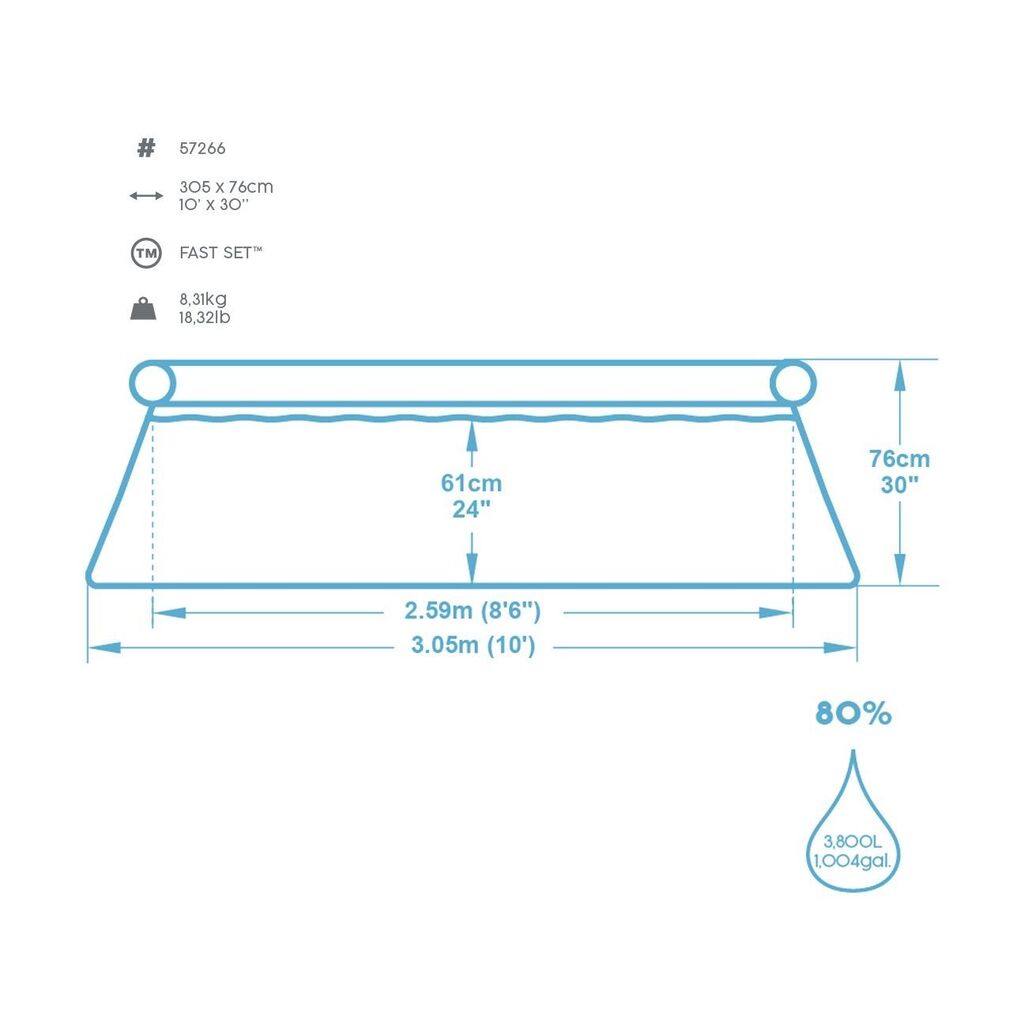 Fast Set Pool 305x76 cm