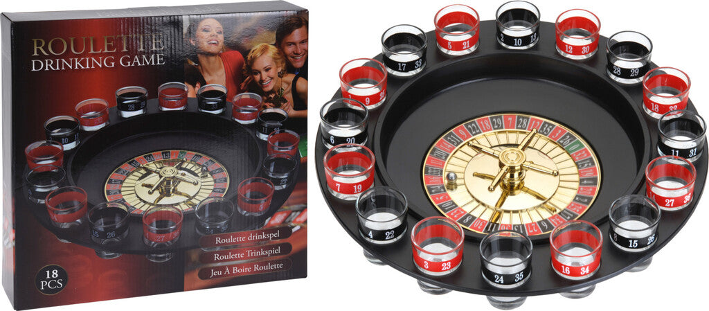 Roulette Trinkspiel mit Shot-Gläsern