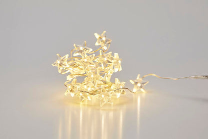 Lichterkette Draht 20er Stern mit Timer