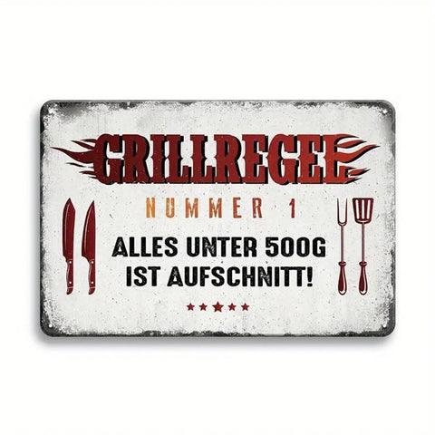 Blechschild Grillregel