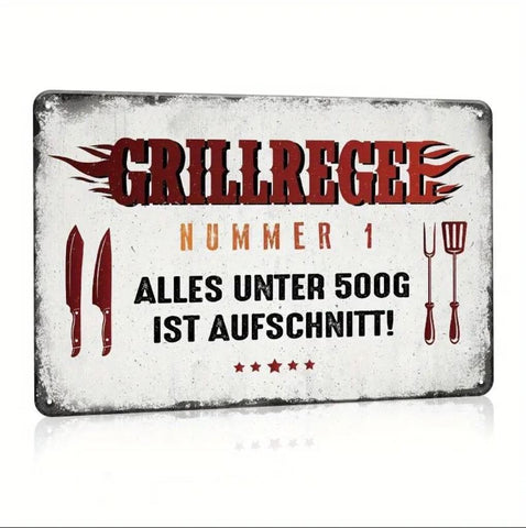 Blechschild Grillregel