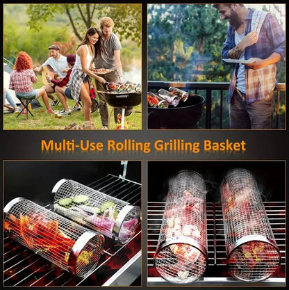 BBQ Rollgrillkorb / 3-teilig