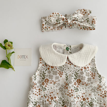 Cotton Body with Floral Print and headband