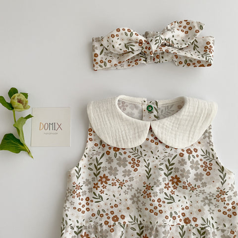 Cotton Body with Floral Print and headband