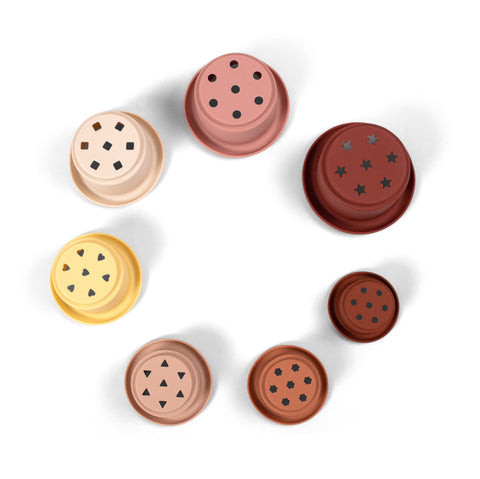 FILIBABBA - Silikon Stapelkoppar Rosa - Roligt & Lärande för Spädbarn 🌟