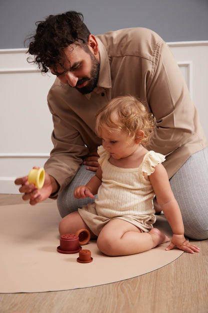 FILIBABBA - Silikon Stapelkoppar Rosa - Roligt & Lärande för Spädbarn 🌟