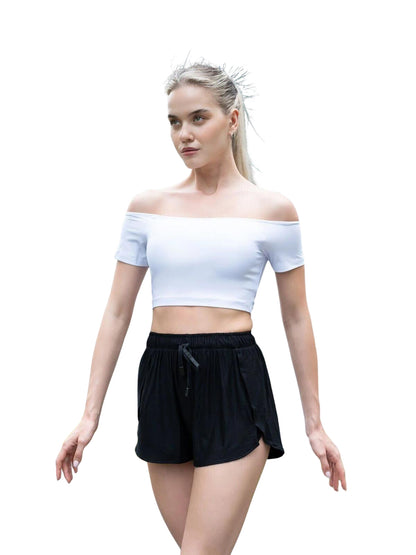 Comfortlux - Off Shoulder Witte T-Shirt - Elegante Stijl ✨👗