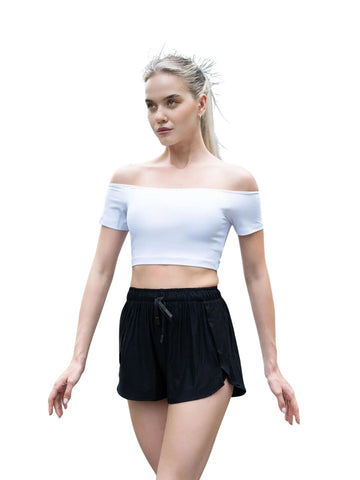 Comfortlux - Off Shoulder Witte T-Shirt - Elegante Stijl ✨👗