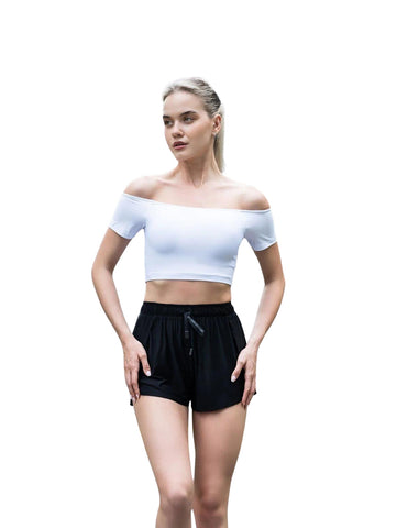 085 Comfortlux Off Shoulder Tshirt in Weiss