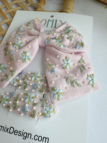 Embroidered Elegance Clips