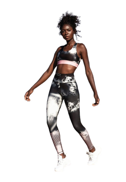 1022 Extra High Waist Leggings in Grau & Rosa