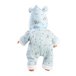 Babypuppe mit Overall blau 32cm