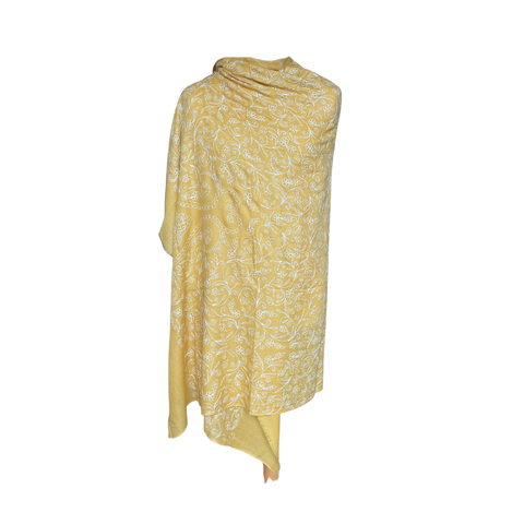 AISHITERU - Marilise Embroidered Cashmere Shawl - Golden warmth & floral luxury ✨🧣