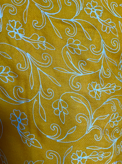 AISHITERU - Marilise Embroidered Cashmere Shawl - Golden warmth & floral luxury ✨🧣