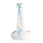 Babypuppe mit Hängewiege blau 42cm