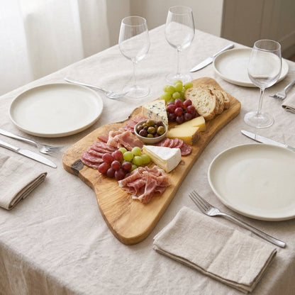 Ekstra stor oliventre skjærebrett, en plate for DIY og trearbeid
