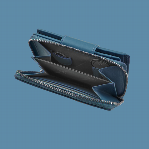 Reissverschlussbörse blau