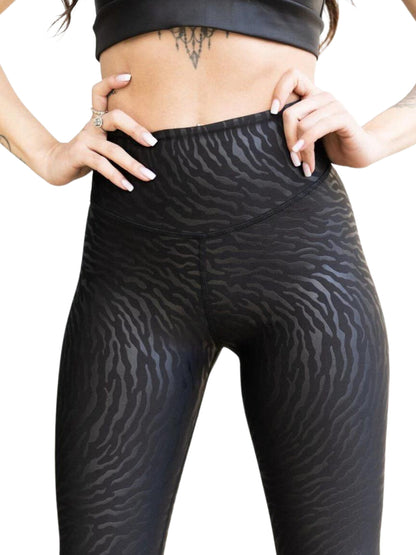 1194 Leather Look Leggings in Schwarz