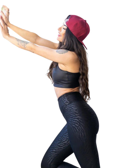 1194 Leather Look Leggings in Schwarz