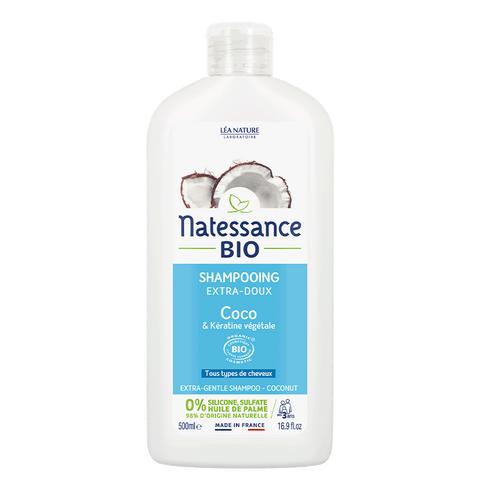 🌴 Natessance® Extra-Gentle Shampoo with Organic Coconut Oil - 500ml 🌴