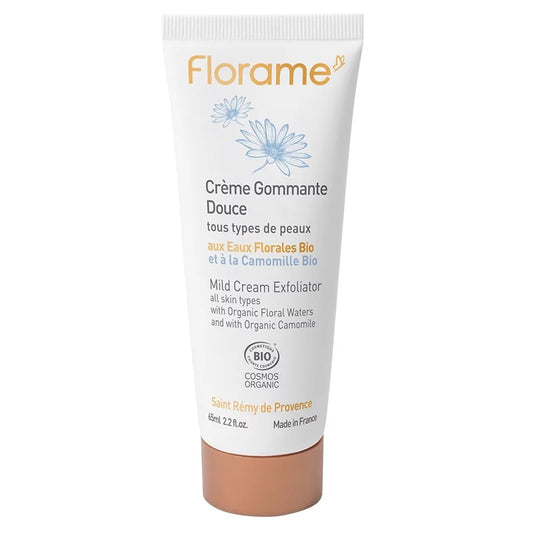 Florame Mild Cream Exfoliator with Organic Floral Waters and Chamomile - 65ml 🌿