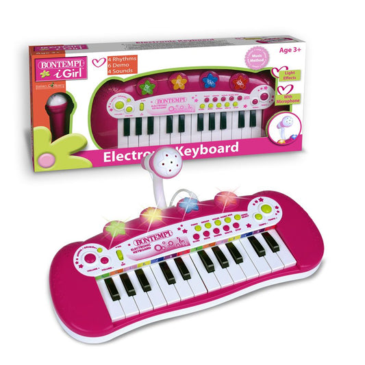 Elektronik-Keyboard mit 24 Tasten pink