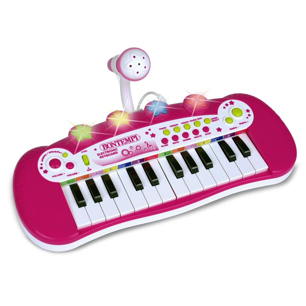 Elektronik-Keyboard mit 24 Tasten pink