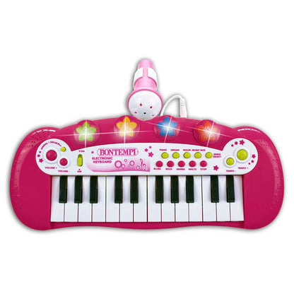 Elektronik-Keyboard mit 24 Tasten pink