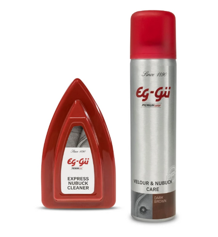 Eg-Gu - Velur & Nubuck Rengjøring & Pleie Spray Sett (Mørk Brun) - Gjenoppliv & Beskytt Dine Sko! 👟✨