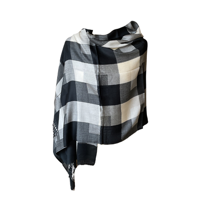 AISHITERU - Noire Harmony Silk Shawl - Effortless elegance for everyday wear ✨🖤