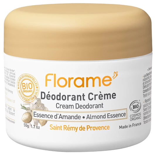 🌿 Florame Organic Cream Deodorant - Bitter Almond Essence - 50g 🌿