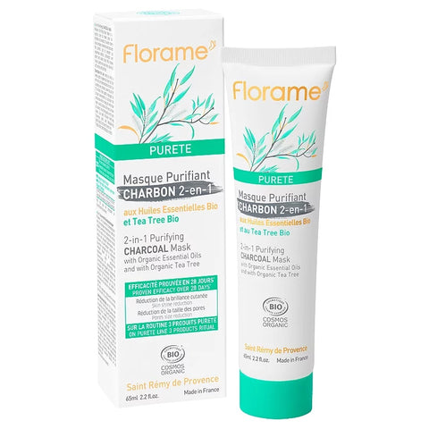 🌿 Florame Purifying 2-in-1 Charcoal Mask - 65ml 🌿