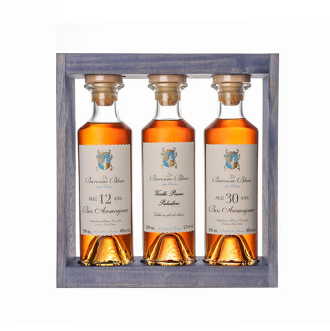 ✨Armagnac la Baronne Bleue par Olivia - La Baronne Bleue Coffret 3 Mignonnettes - 20cl Each✨