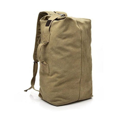 XXL Canvas Rucksack im Militärstil – 45L, Hüftgurt & Mehrere Taschen