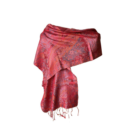 AISHITERU - Nareen Silk Scarf – Cherry Symphony, Bold Silk Shine ✨💎