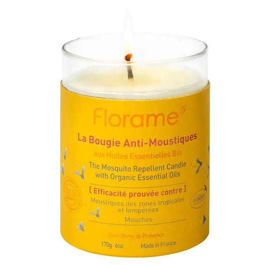 🌿 Florame Organic Anti-Mosquito Candle - 170g 🌿