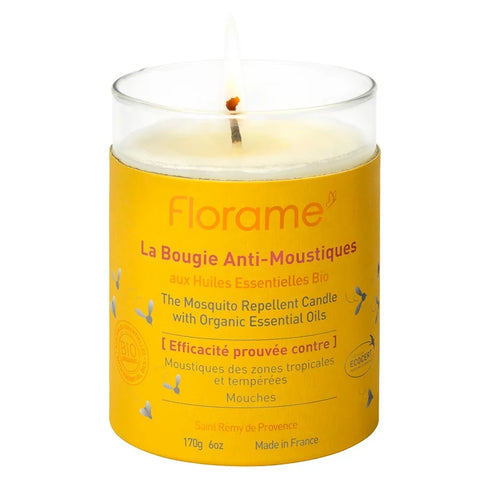 🌿 Florame Organic Anti-Mosquito Candle - 170g 🌿