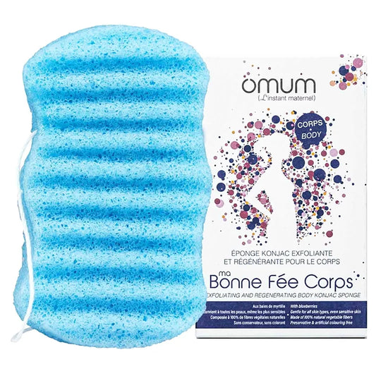 🌿 Omum Exfoliating & Soothing Konjac Body Sponge with Blueberry Extract 🌿