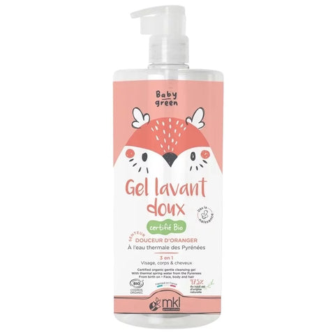 MKL GREEN NATURE - Gel de Banho Suave para Bebés com Flor de Laranjeira (1L) - Refresque e Mime o Seu Pequeno! 🍊🛁