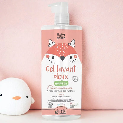 MKL GREEN NATURE - Gel de Banho Suave para Bebés com Flor de Laranjeira (1L) - Refresque e Mime o Seu Pequeno! 🍊🛁