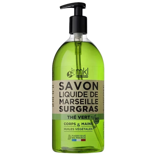 MKL GREEN NATURE - Savon Liquide de Marseille au Thé Vert Réconfortant et à l'Huile d'Argan (1L) - Propreté Naturelle Vous Attend 🌿✨