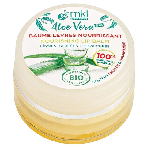 🌿 MKL Green Nature Organic Nourishing Aloe Vera Lip Balm (15ml)🍯