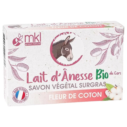 MKL GREEN NATURE - Jabón de Leche de Burra y Flor de Algodón (100g) - ¡Mima Tu Piel de Forma Natural! 🧼🌸