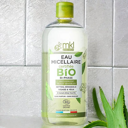 MKL GREEN NATURE - Bi-Phase Waterproof Micellair Water met Aloë Vera (200ml) - Verfris & Hydrateer Uw Huid! 🌊💧