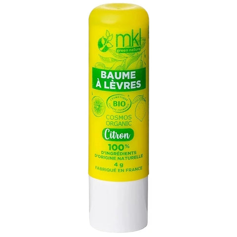 MKL GREEN NATURE - Baume à lèvres au citron biologique (4g) - Nourrissez et protégez vos lèvres ! 🍋💄