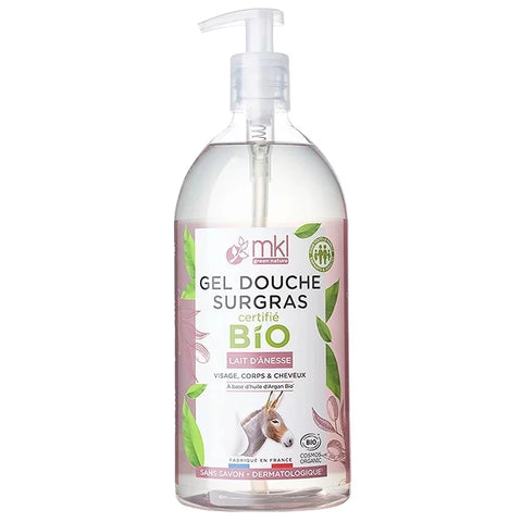 MKL GREEN NATURE - Gel Douche Au Lait D'Ânesse Bio (1L) - Hydratation Luxueuse De La Peau 🧴✨